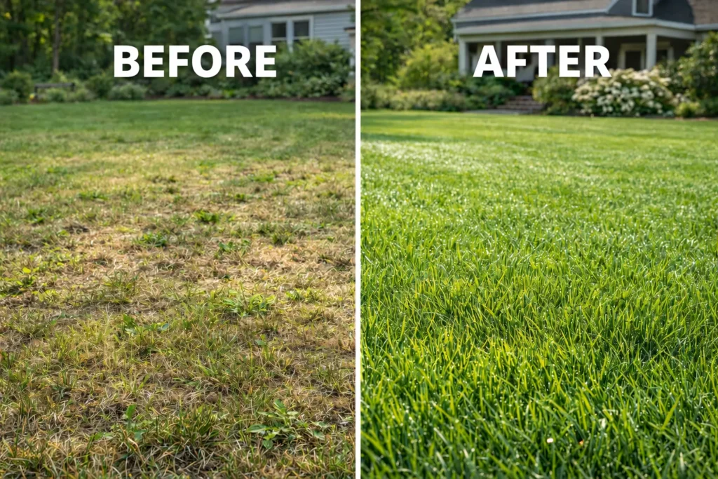 before and after lynch lawn care services